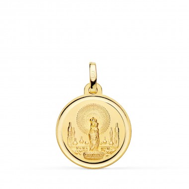 Medalla de la Virgen del Pilar de oro de 18 quilates