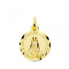Medalla de la Virgen del Quinche de oro de 18 quilates
