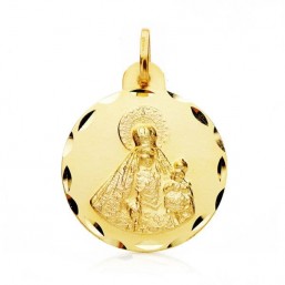 Medalla de la Virgen del Rosario de oro de 18 quilates