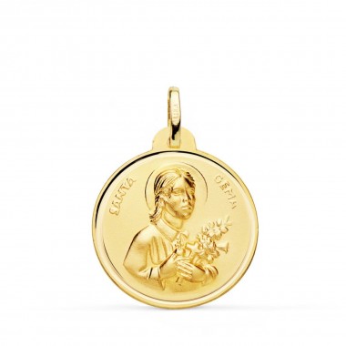 Medalla de Santa Gema de oro de 18 quilates