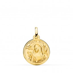 Medalla de Santa Rita de oro de 18 quilates