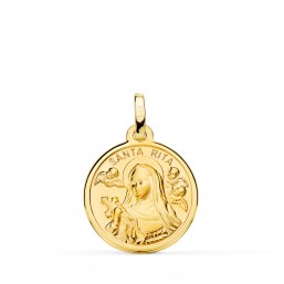 Medalla de Santa Rita de oro de 18 quilates