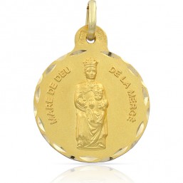 Medalla de la Virgen de la Mercè de oro de 18 quilates