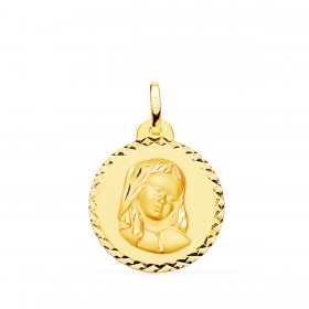 Medalla de la Virgen Madonna del Mare de Boticelli de 18 quilates