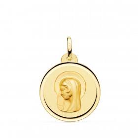 Medalla de la Virgen María Regina Caelorum de oro de 18 quilates