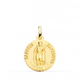 Medalla de San Expedito de oro de 18 quilates