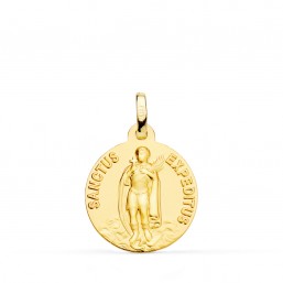 Medalla de San Expedito de oro de 18 quilates
