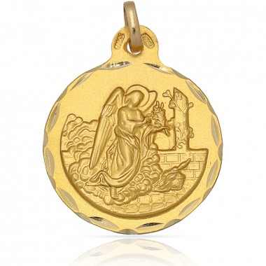 Medalla de San Gabriel de oro de 18 quilates