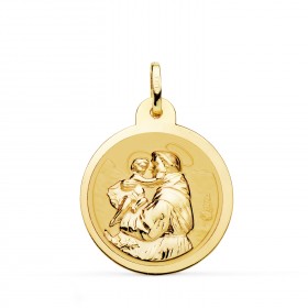 Medalla de San Antonio de oro de 18 quilates