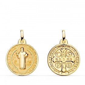 Medalla de San Benito de oro de 18 quilates