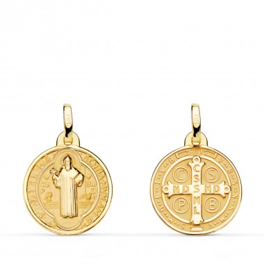Medalla de San Benito de oro de 18 quilates