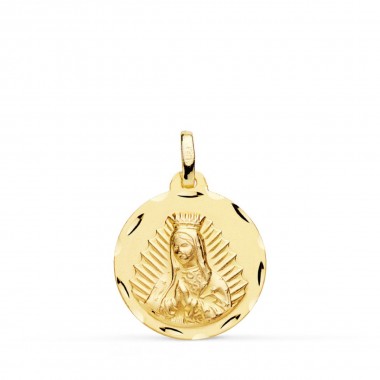 Medalla religiosa de la Virgen de Guadalupe de México en oro de 18 quilates