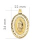 Medalla religiosa de la Virgen de Guadalupe de México en oro de 18 quilates
