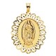 Medalla religiosa de la Virgen de Guadalupe de México en oro de 18 quilates