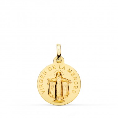 Medalla de la Virgen de la Merced de oro de 18 quilates