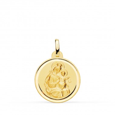 Medalla de la Virgen del Carmen de oro de 18 quilates