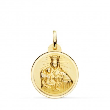 Medalla de la Virgen del Carmen de oro de 18 quilates