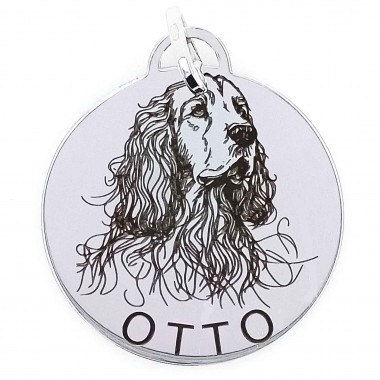 Sterling silver medal with your English Setter 's image for you