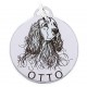 Medalla con la imagen de tu perro setter inglés para ti en plata de ley