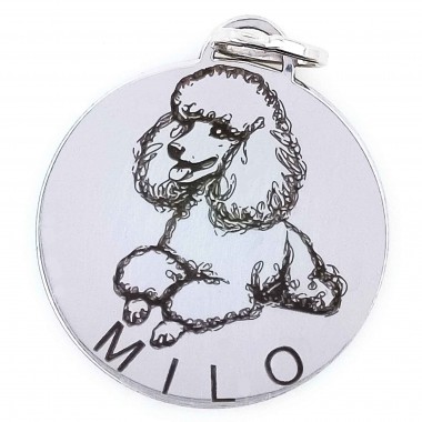 Sterling silver medal with your Poodle's image for you