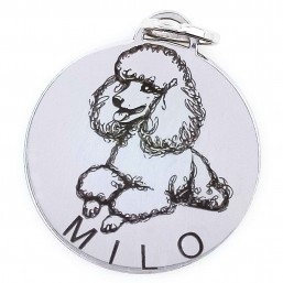 Sterling silver medal with your Poodle's image for you