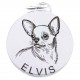 Medalla con la imagen de tu perro chihuahua para ti en plata de ley