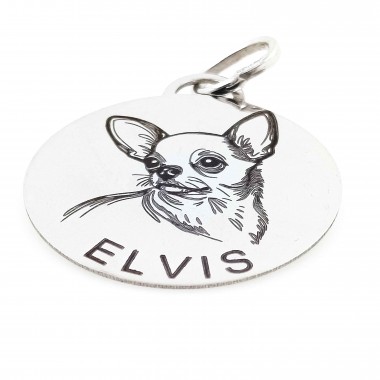 Sterling silver medal with your Chihuahua's image for you