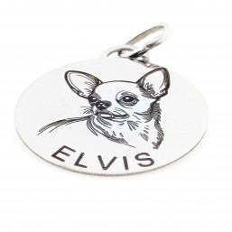 Sterling silver medal with your Chihuahua's image for you