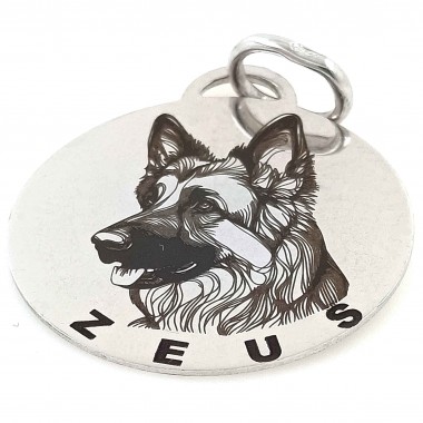 Sterling silver medal with your German Shepherd's image for you