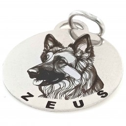 Sterling silver medal with your German Shepherd's image for you