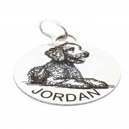 Sterling silver medal with your Spanish Water Dog's image for you