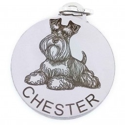 Sterling silver medal with your Schnauzer's image for you