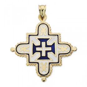 Cruz de Extremadura de oro de 18 quilates esmaltada a color