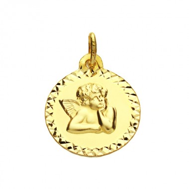 Medalla ángel de oro de 18 quilates